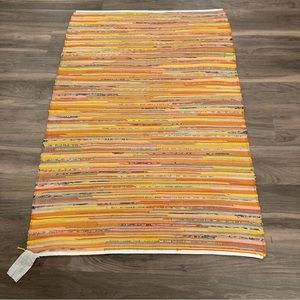 New Artistic Rag Rug “Sunny Day” 30x45 Large rug yellow orange